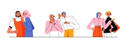People sharing thoughts illustration